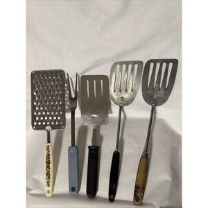 Lot Of 5 Vintage Kitchen Utensils Ekco Stainless Steel Spatulas USA